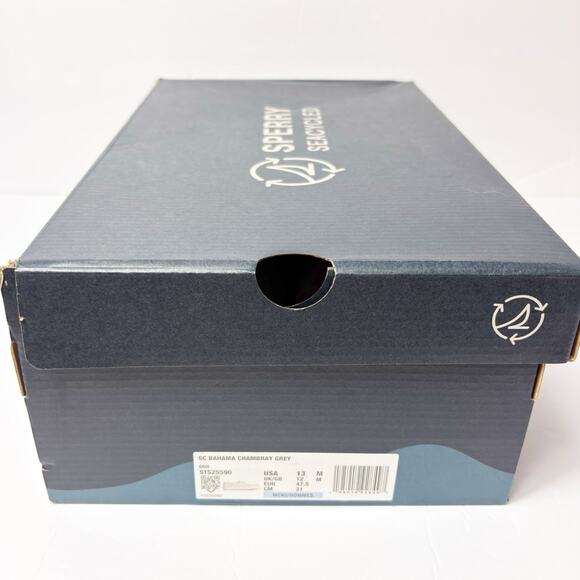 SPERRY BAHAMA CHAMBRAY GREY USA 13 MEN BRAND NEW WITH BOX BOAT SHOES